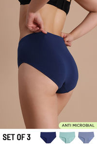 Zivame Medium Rise Full Coverage Hipster Panty (Pack of 3) - Multicolor — thumbnail 1